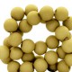 Acrylic beads 4mm round Matt Mustard green